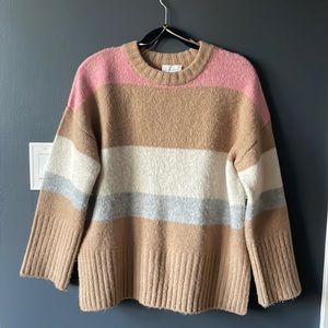 Brown pink & grey oversized sweater